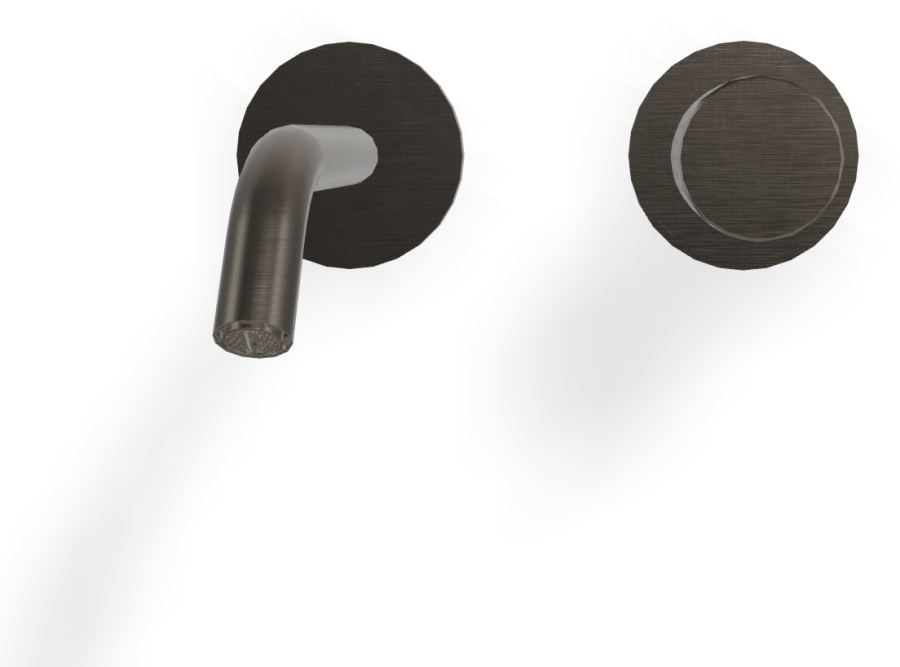 Смеситель для раковины Carlo Frattini Spillo Tech, ручка X Collection, настенный, с донным клапаном Click-Clack, излив 160 мм, внешняя часть, цвет брашированный чёрный хром - изображение 1