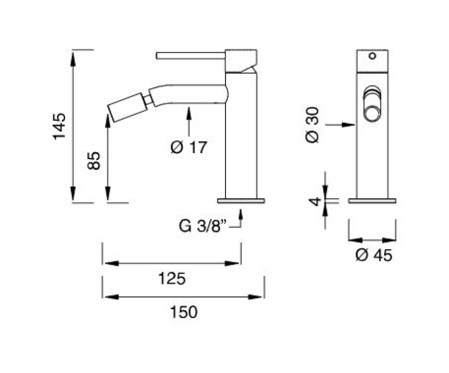 Смеситель для раковины CEA Design Gastone, однорычажный, с регулируемым изливом, ручка в цвете Black, цвет сатинированная сталь - изображение 2