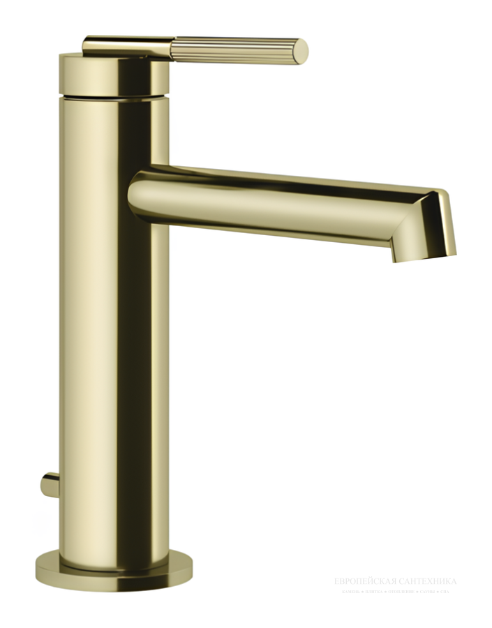 Смеситель для раковины Gessi Ingranaggio, однорычажный, с донным клапаном, цвет Brass PVD