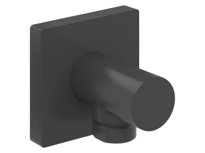 На изображении товар Шланговое подсоединение Gessi Rilievo, настенное, Н-60 мм, цвет Matte Black от официального представителя в Москве