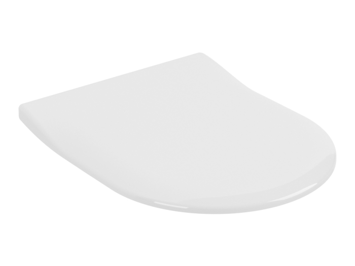 На изображении товар Сиденье Villeroy&Boch Subway 2.0, с крышкой для унитаза Slimseat, с функцией QuickRelease и SoftClosing, крепления из нерж. стали, цвет Альп. белый от официального представителя в Москве