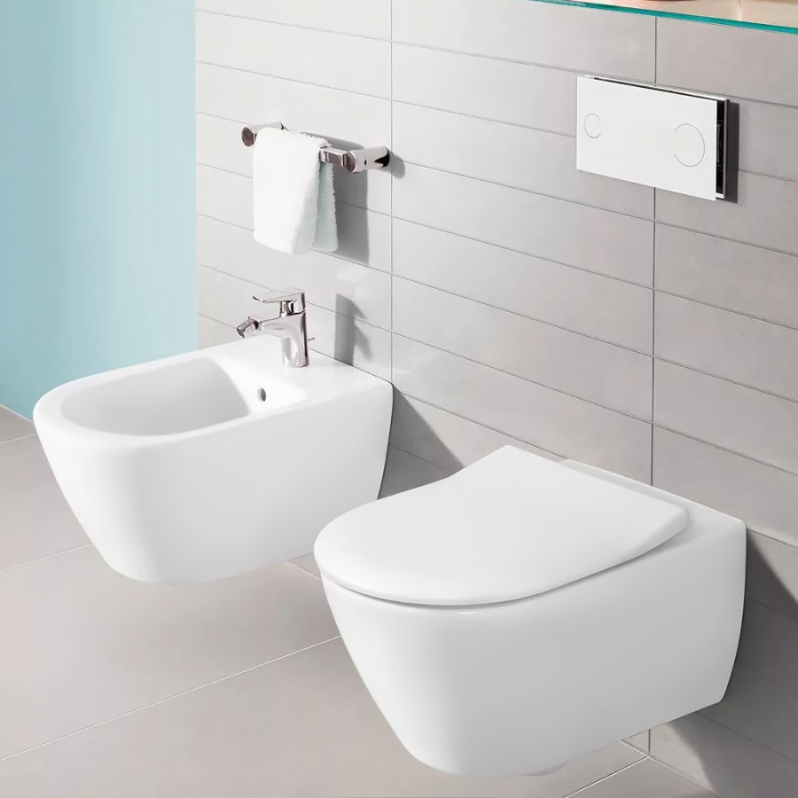 Сиденье Villeroy&Boch Subway 2.0, с крышкой для унитаза Slimseat, с функцией QuickRelease и SoftClosing, крепления из нерж. стали, цвет Альп. белый - изображение 5