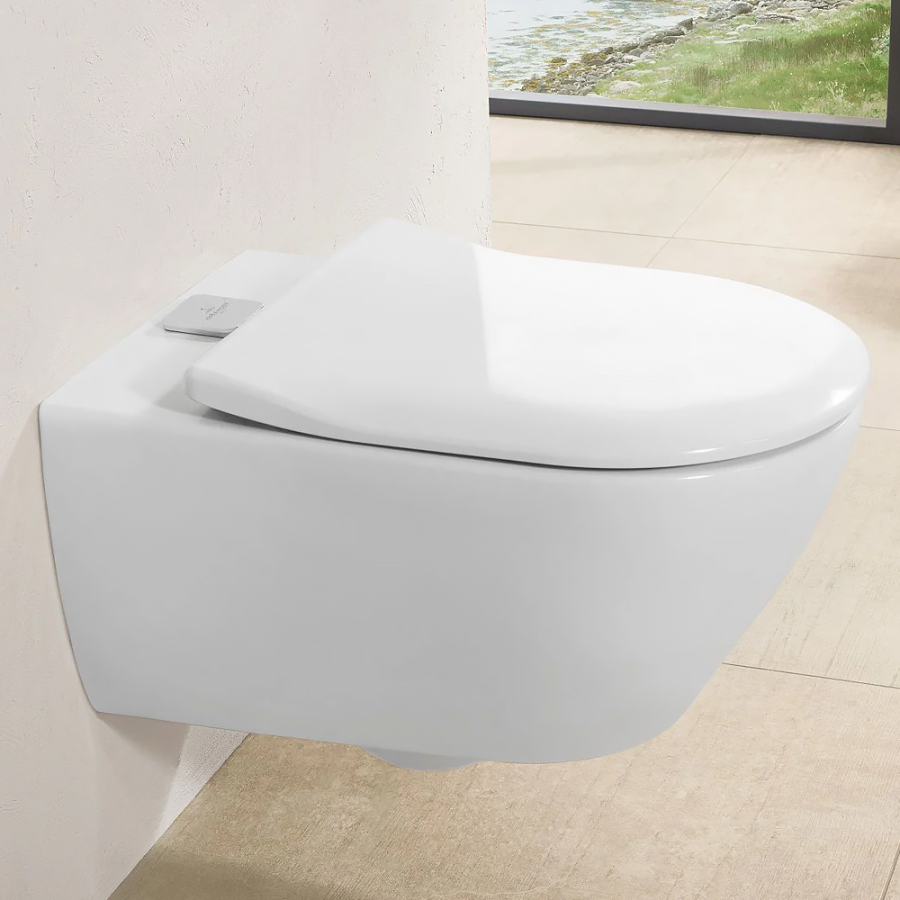 Сиденье Villeroy&Boch Subway 2.0, с крышкой для унитаза Slimseat, с функцией QuickRelease и SoftClosing, крепления из нерж. стали, цвет Альп. белый - изображение 3