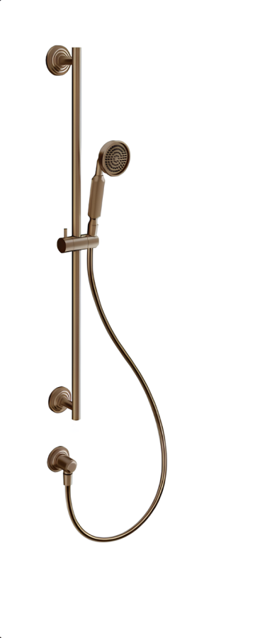 Штанга Gessi Venti20, с душевой лейкой, шлангом, выводом воды, цвет Copper Brushed PVD