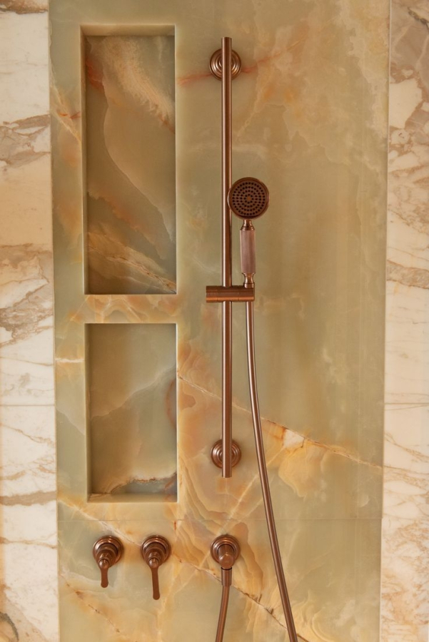 Штанга Gessi Venti20, с душевой лейкой, шлангом, выводом воды, цвет Copper Brushed PVD - изображение 1