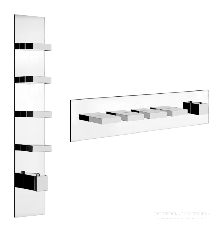 Cкрытая часть Gessi для встраиваемого термостатического смесителя с 4 независимыми выходами, цвет хром - изображение 1