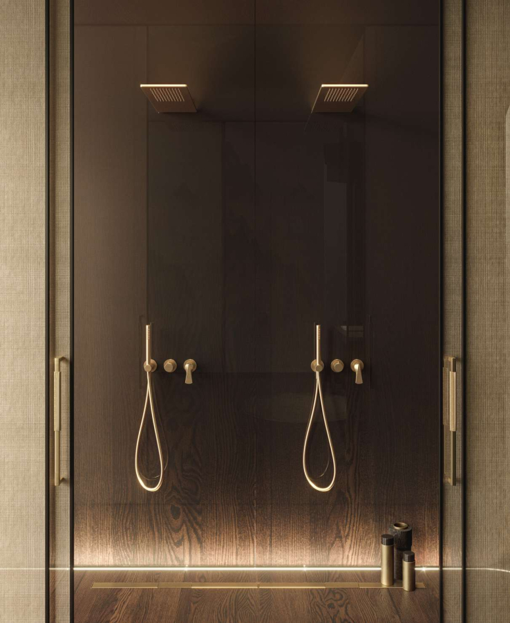 Cмеситель для душа Gessi Ventaglio, настенный, на 2 выхода, встраиваемый, внешние части, цвет Chrome - изображение 1
