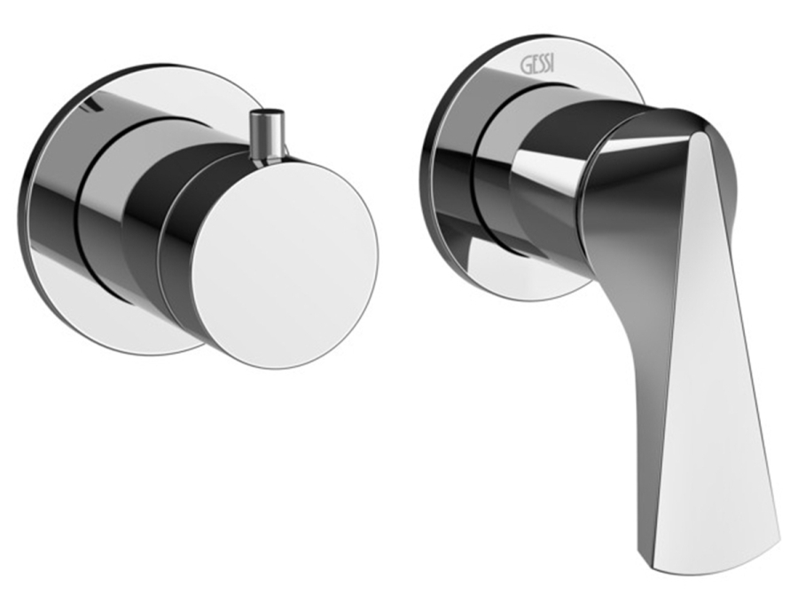 Cмеситель для душа Gessi Ventaglio, настенный, на 2 выхода, встраиваемый, внешние части, цвет Chrome
