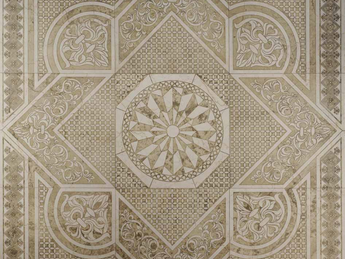 На изображении товар Akros Venezia Камень Decorative Art I tappeti Selinunte Botticino 120x120x1 от официального представителя в Москве