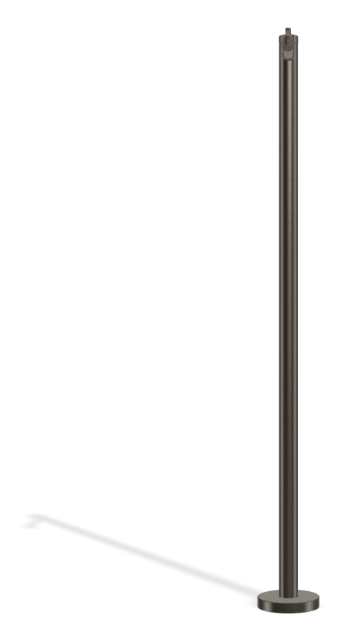 Смеситель для раковины Carlo Frattini Snap, напольного монтажа, с аэратором, глубина 195 мм, внешняя часть, цвет брашированный чёрный хром - изображение 1