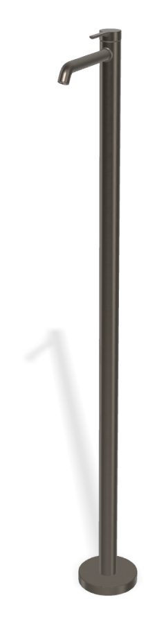 Смеситель для раковины Carlo Frattini Snap, напольного монтажа, с аэратором, глубина 195 мм, внешняя часть, цвет брашированный чёрный хром