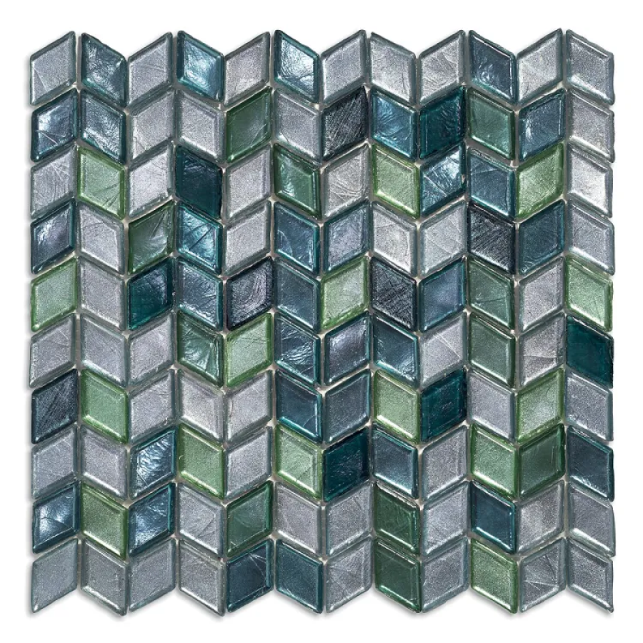 Sicis Стеклянная мозаика Diamond Blends ITEM T45 Sirena Blend chips size 23х40 mm sheet size 251x253 mm
