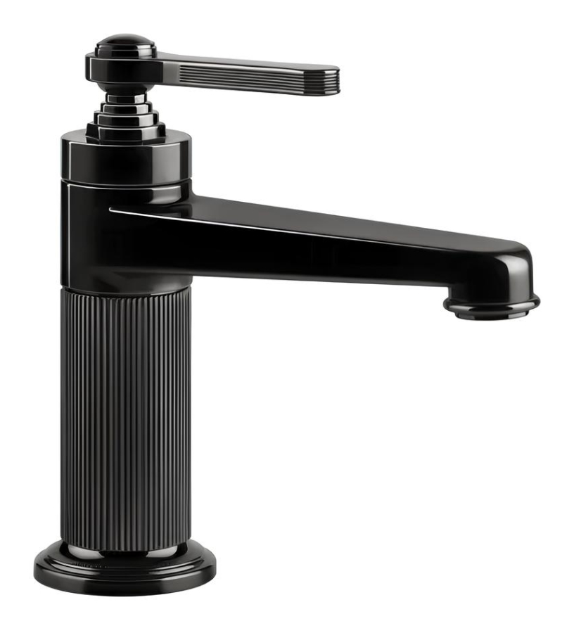 Смеситель для раковины Gessi Venti20, без донного клапана, цвет Black Metal PVD