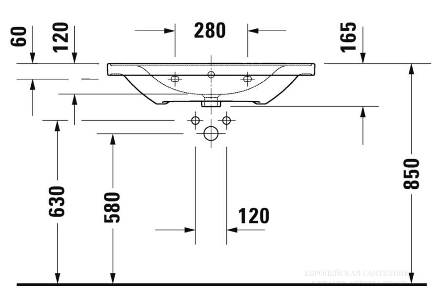 Раковина Duravit D-Neo для мебели, 800x480 мм, на 1 отверстие под смеситель, цвет белый - изображение 13