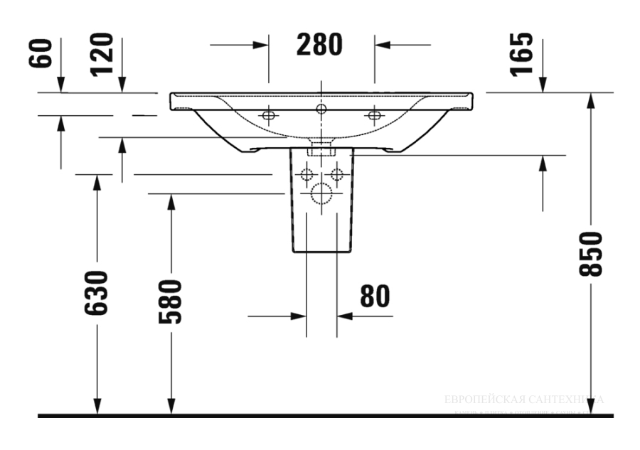 Раковина Duravit D-Neo для мебели, 800x480 мм, на 1 отверстие под смеситель, цвет белый - изображение 11