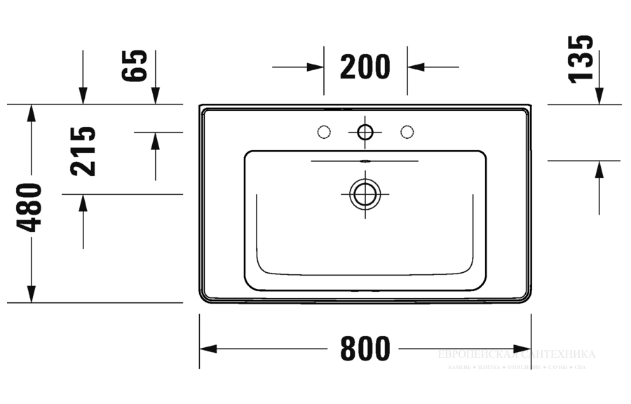 Раковина Duravit D-Neo для мебели, 800x480 мм, на 1 отверстие под смеситель, цвет белый - изображение 10