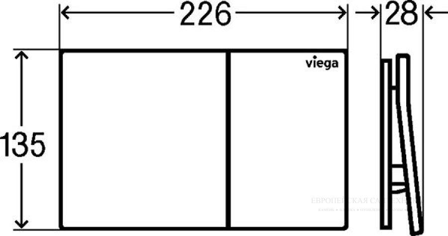 Панель смыва Viega Prevista Visign for More 200 для унитаза, цвет стекло чёрное/хром - изображение 2