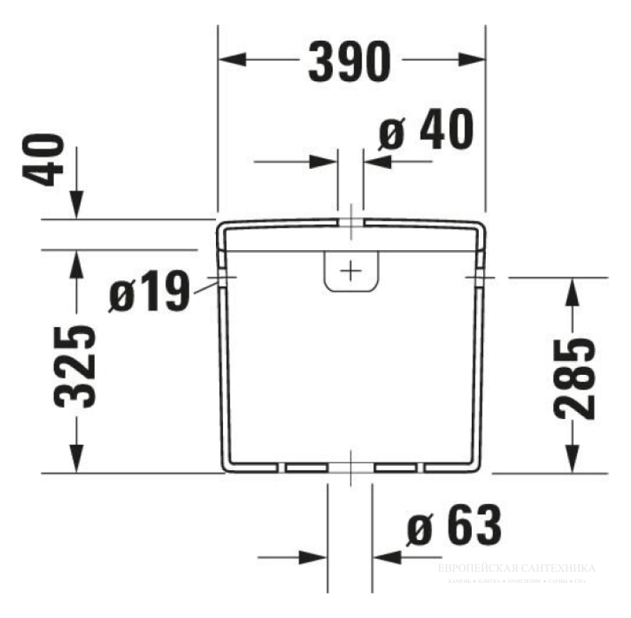 Бачок Duravit Starck 3, 390 х 185 мм, для подключения справа или слева, с антибактериальной глазурью WonderGliss, цвет белый - изображение 1