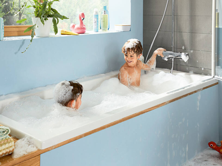 Душевой комплект Hansgrohe Croma E : термостат внешняя +скрытая часть часть 280 1jet с Ecostat E, верхний душ 280x170 мм, ручной душ, шланг 1250 мм, цвет хром глянец - изображение 5