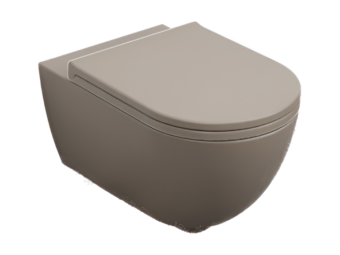 На изображении товар Унитаз Cielo Enjoy подвесной, 350 х 530 мм,  открытый смывной край, цвет Arenaria от официального представителя в Москве