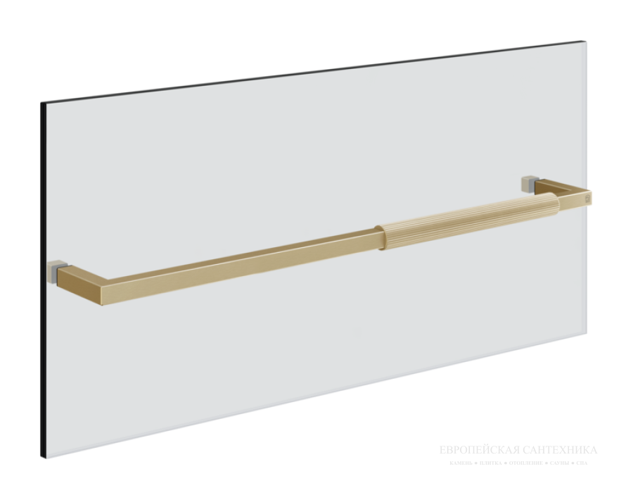 Полотенцедержатель Rigato Gessi Shower G, L 600 мм, для монтажа на стекле, цвет Brushed Brass PVD