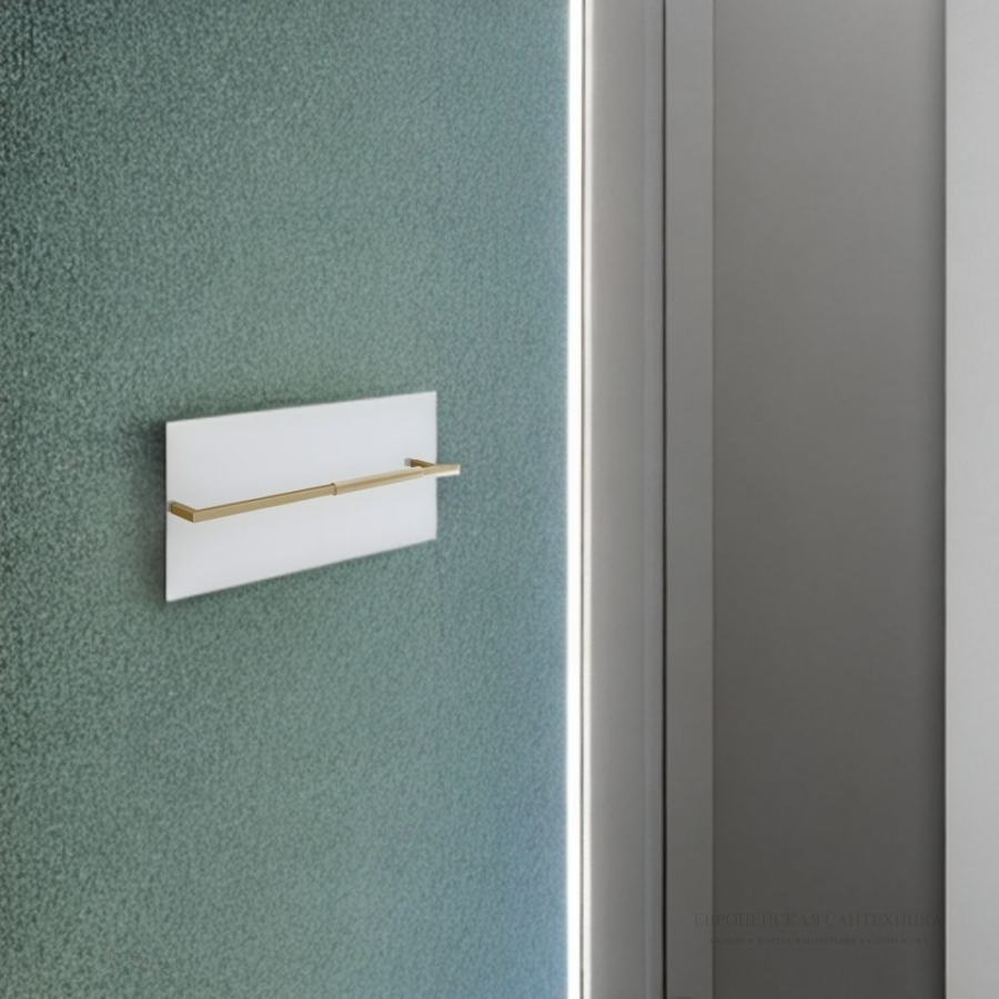 Полотенцедержатель Rigato Gessi Shower G, L 600 мм, для монтажа на стекле, цвет Brushed Brass PVD - изображение 1