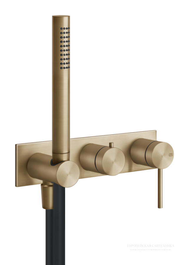 Смеситель для душа Gessi 316, встраиваемый, на 2 позиции, внешняя часть, цвет Warm Bronze Brushed PVD