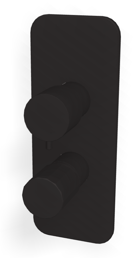 Смеситель для ванны/душа Carlo Frattini Spillo Tech, ручка V Collection, с переключателем на 2/3 потребителя, Н-260 мм, внешняя часть, цвет чёрный матовый