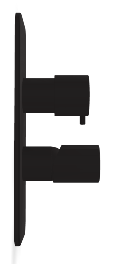 Смеситель для ванны/душа Carlo Frattini Spillo Tech, ручка V Collection, с переключателем на 2/3 потребителя, Н-260 мм, внешняя часть, цвет чёрный матовый - изображение 2