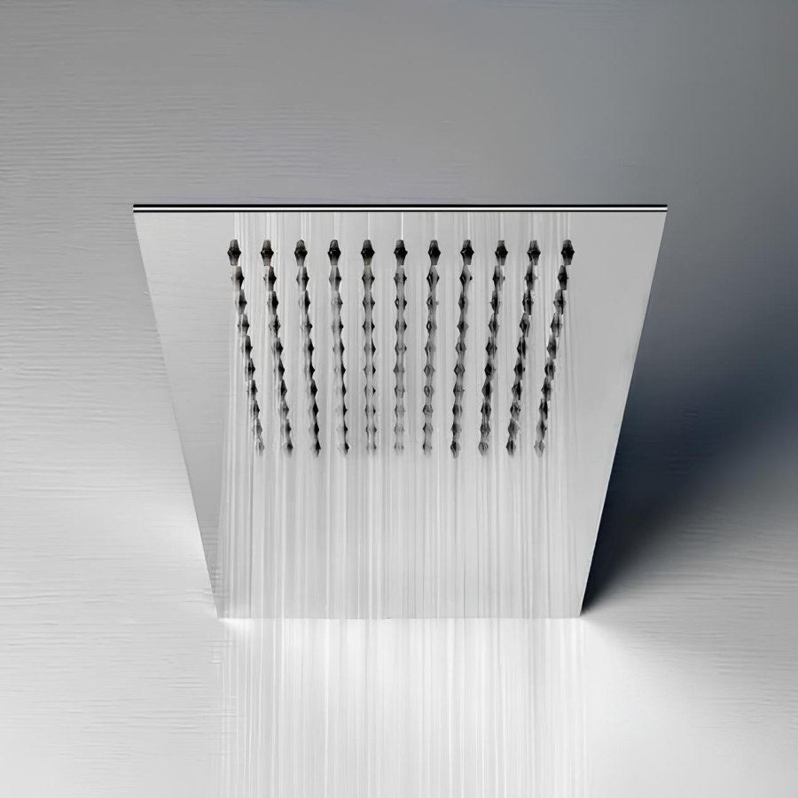 Верхний душ Gessi Tremillimetri Quadro 300, для настенного крепления, L-550 мм, цвет Black Metal Brushed PVD - изображение 1