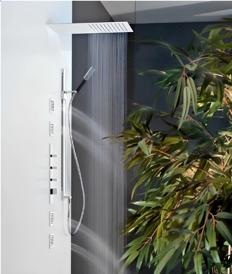 Верхний душ Gessi Tremillimetri Quadro 300, для настенного крепления, L-550 мм, цвет Black Metal Brushed PVD - изображение 2