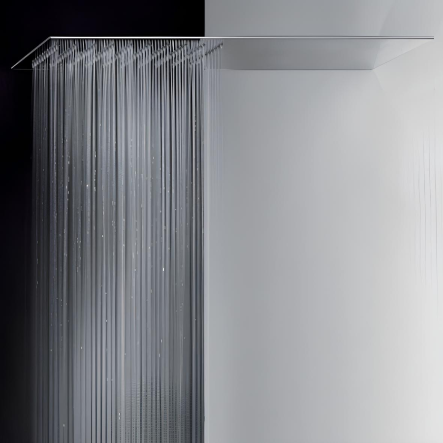 Верхний душ Gessi Tremillimetri Quadro 300, для настенного крепления, L-550 мм, цвет Black Metal Brushed PVD - изображение 3