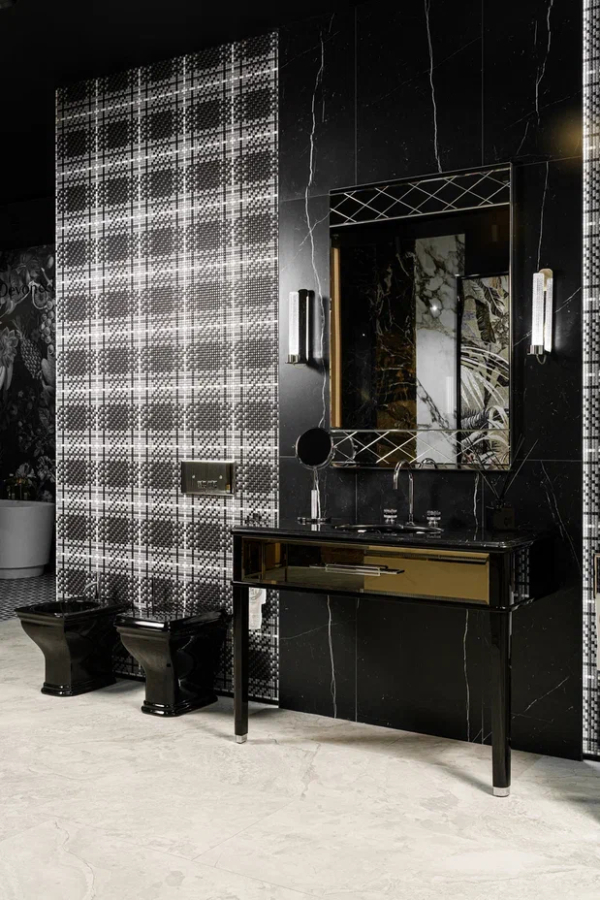 Консоль Oasis Riviere 1220х560х880 мм, корпус Lucido Nero, фасад Specchio Bronzato, отделка хром - изображение 2