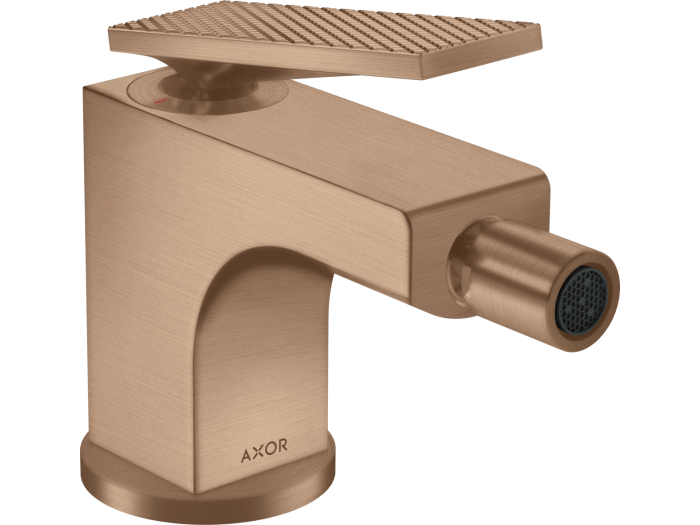 На изображении товар Смеситель для биде Axor Citterio, однорычажный, с донным клапаном, цвет золото красное шлифованное от официального представителя в Москве