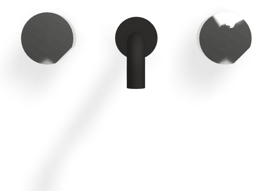 Смеситель для раковины Carlo Frattini SO, настенный, без ручек, с донным клапаном Click-Clack, излив 200 мм, внешняя часть, цвет чёрный матовый - изображение 1