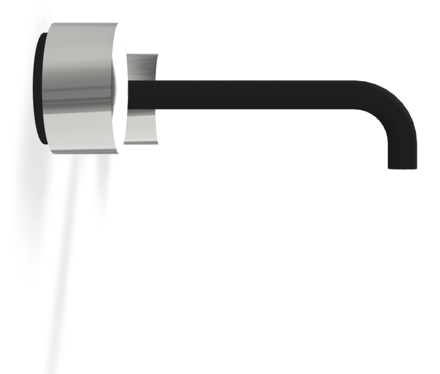 Смеситель для раковины Carlo Frattini SO, настенный, без ручек, с донным клапаном Click-Clack, излив 200 мм, внешняя часть, цвет чёрный матовый - изображение 2