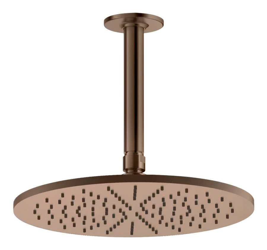 Верхний душ Gessi Inciso, Ø300 мм, шарнирный, с потолочным держателем, цвет Copper Brushed PVD