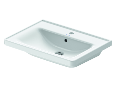 Раковина Duravit D-Neo, подвесная, 650x480 мм, с переливом, 1 отверстие под смеситель, цвет белый