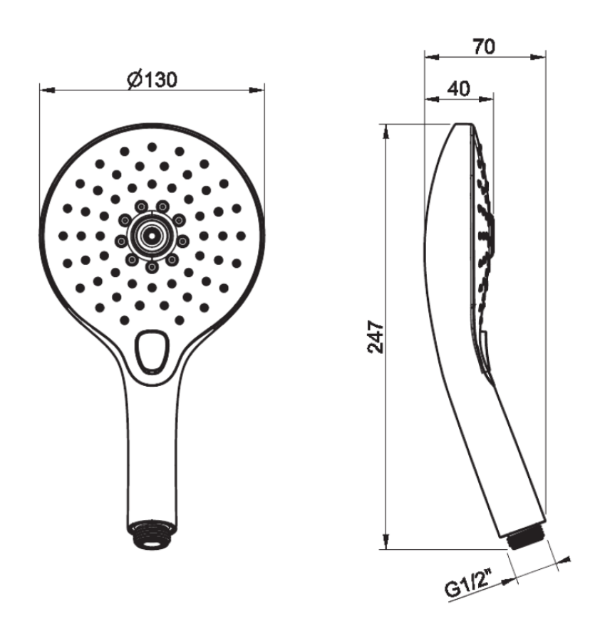 Душевая лейка Gessi Technical Accessories, 3-х позиционная, Ø130 мм, с кнопочным переключателем, цвет Warm Bronze PVD - изображение 1