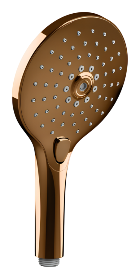 Душевая лейка Gessi Technical Accessories, 3-х позиционная, Ø130 мм, с кнопочным переключателем, цвет Warm Bronze PVD