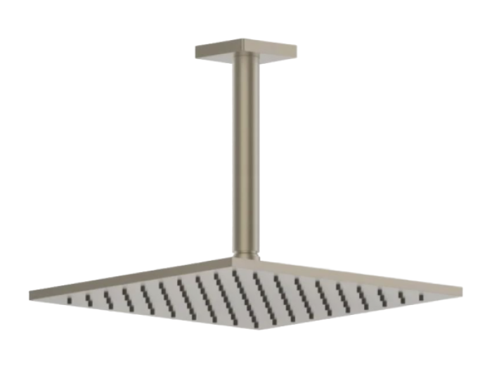 На изображении товар Верхний душ Gessi Rilievo 250х250 мм, для потолочного крепления, Н-1860 мм, цвет Finox Brushed Nickel от официального представителя в Москве