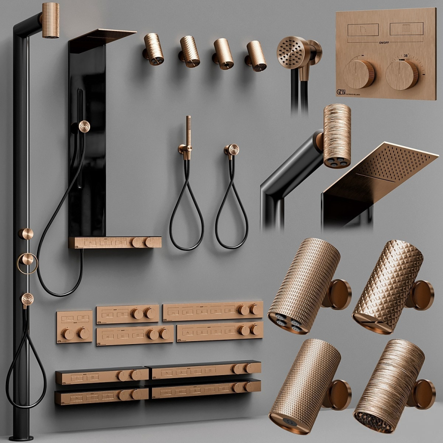 Термостат Gessi HI-FI, до 2-х функций одновременно, встраиваемый, внешняя часть, цвет Copper Brushed PVD - изображение 3