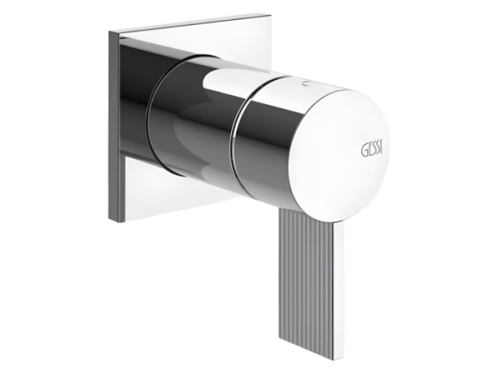 На изображении товар Смеситель для душа Gessi Inverso, встраиваемый, однорычажный, настенный, внешняя часть, Н-98 мм, цвет хром от официального представителя в Москве