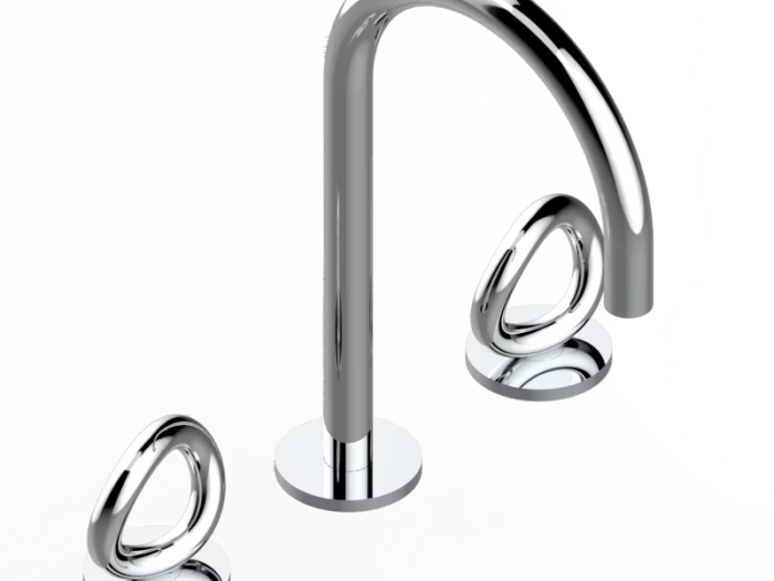 На изображении товар Смеситель THG О, для раковины, на три отверстия, с донным клапаном, цвет хром от официального представителя в Москве