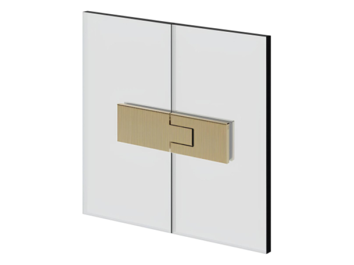 На изображении товар Петля стекло-стекло Gessi Shower G, для душевого ограждения, угол поворота 180°, цвет Brushed Brass PVD от официального представителя в Москве