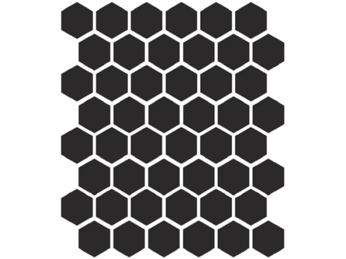 На изображении товар Etruria Керамогранит Xxs Esagono 5X5.7 Su Rete Monocolore Nero от официального представителя в Москве