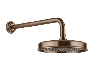 На изображении товар Верхний душ Gessi Venti20, Ø200 мм, для настенного крепления, поворотный, цвет Copper Brushed PVD от официального представителя в Москве