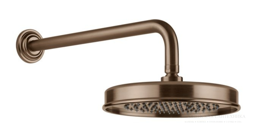 Верхний душ Gessi Venti20, Ø200 мм, для настенного крепления, поворотный, цвет Copper Brushed PVD