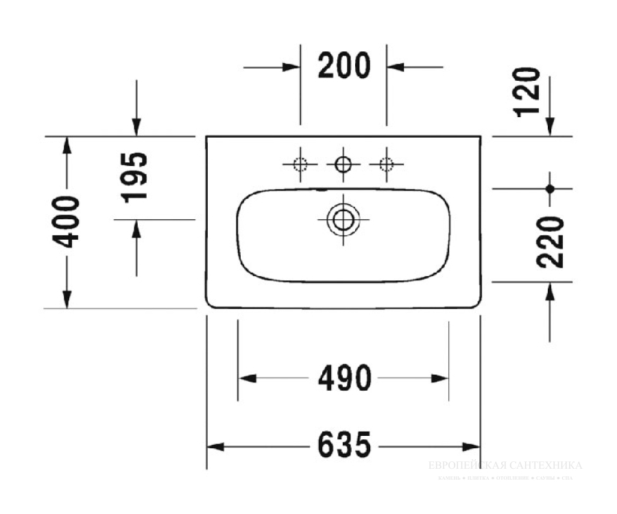 Раковина Duravit DuraStyle для мебели, 635х400 мм, с переливом, 1 отверстие под смеситель, цвет белый - изображение 5