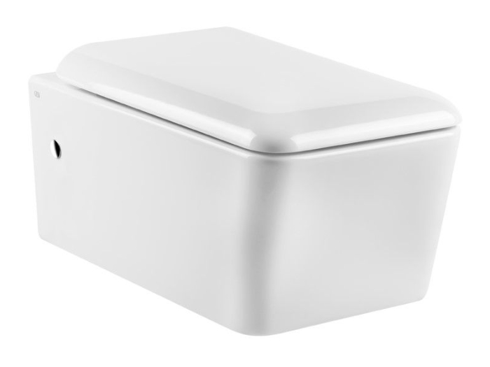 На изображении товар Унитаз Gessi Rettangolо, подвесной, с встроенным сифоном и сиденьем, 558хh399х362 мм, цвет White Europe Ceramic от официального представителя в Москве
